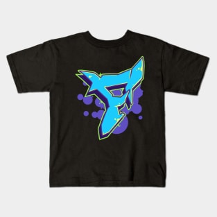 Letter F -  Graffiti Street Art Style Blue Kids T-Shirt